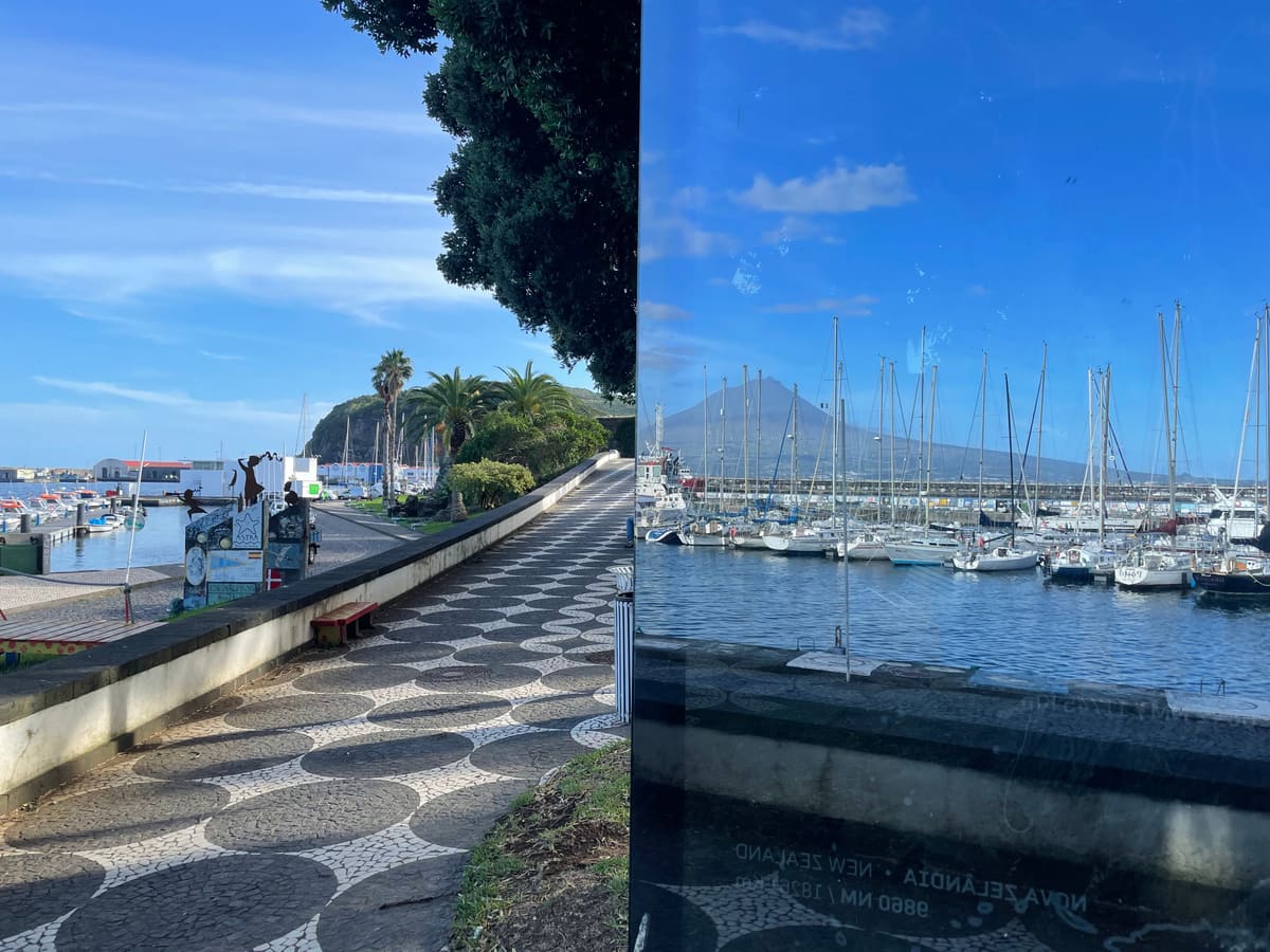 Waterfront walking route beside Horta marina